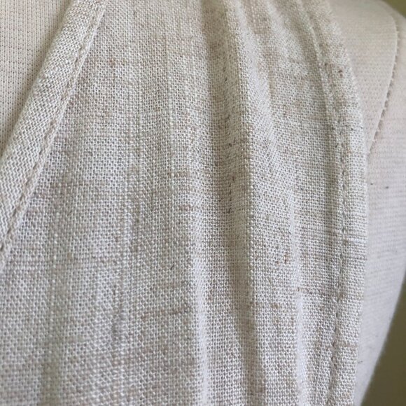 Bad Little Country Girl Tina Linen Blend Dress Crochet Fringe Hem Medium Boho - Picture 6 of 10